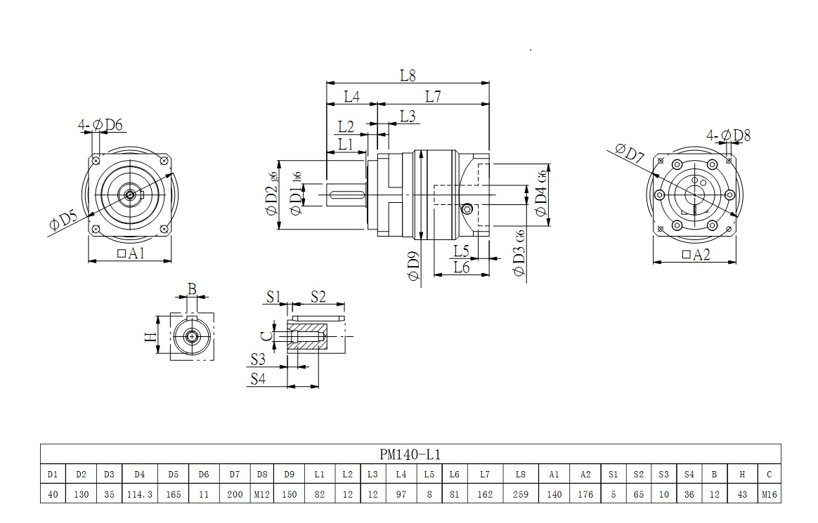 伺服行星減速機PM140_L1圖紙